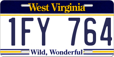 WV license plate 1FY764