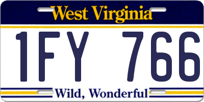 WV license plate 1FY766