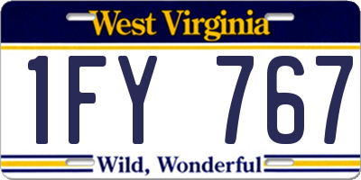 WV license plate 1FY767
