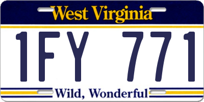 WV license plate 1FY771