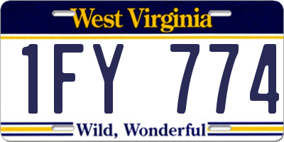WV license plate 1FY774