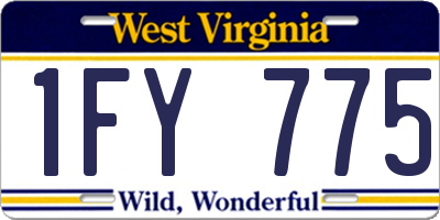 WV license plate 1FY775