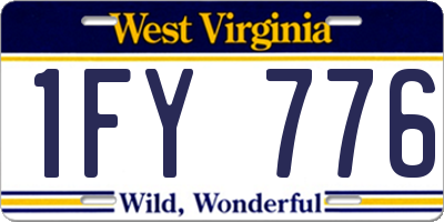 WV license plate 1FY776
