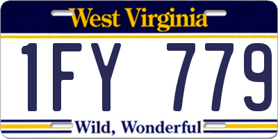 WV license plate 1FY779