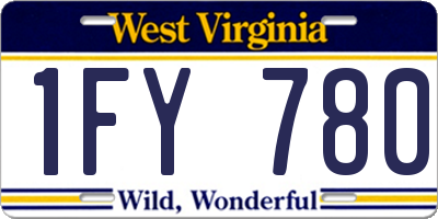 WV license plate 1FY780