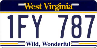 WV license plate 1FY787