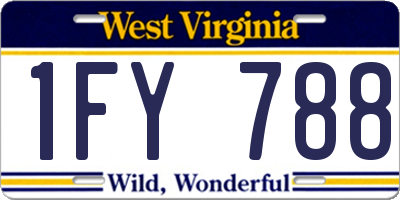 WV license plate 1FY788
