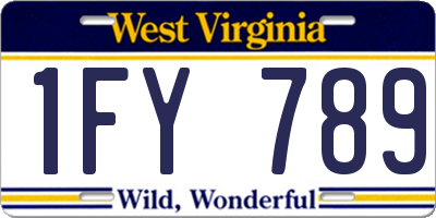 WV license plate 1FY789
