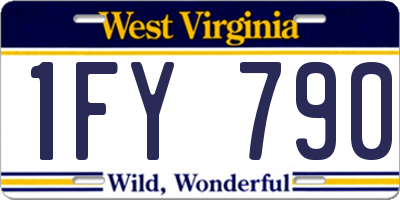 WV license plate 1FY790
