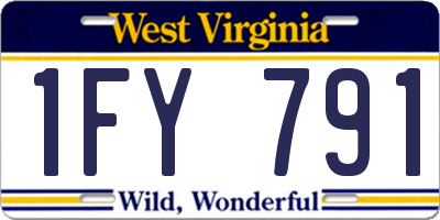 WV license plate 1FY791