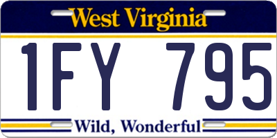 WV license plate 1FY795