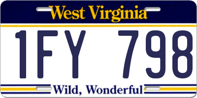 WV license plate 1FY798