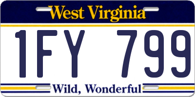 WV license plate 1FY799