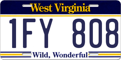 WV license plate 1FY808