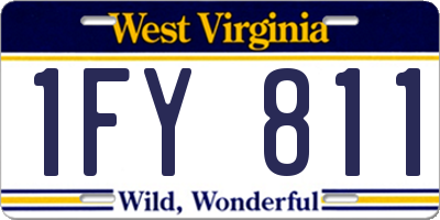 WV license plate 1FY811