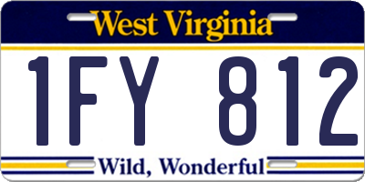 WV license plate 1FY812