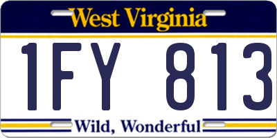 WV license plate 1FY813