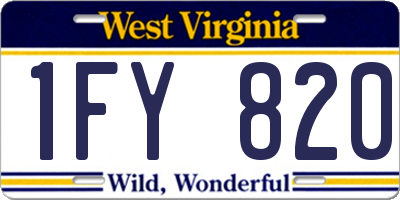 WV license plate 1FY820