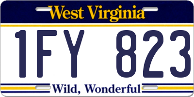 WV license plate 1FY823
