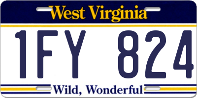 WV license plate 1FY824