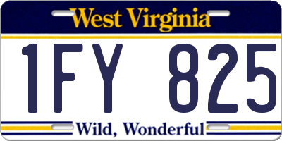 WV license plate 1FY825