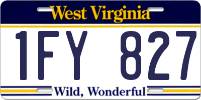 WV license plate 1FY827