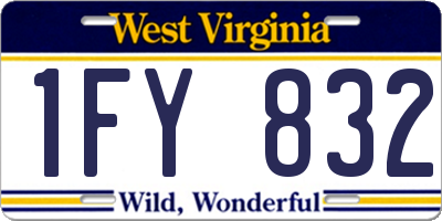 WV license plate 1FY832