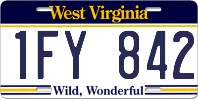 WV license plate 1FY842