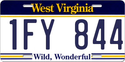 WV license plate 1FY844