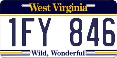 WV license plate 1FY846