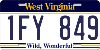 WV license plate 1FY849