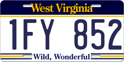 WV license plate 1FY852