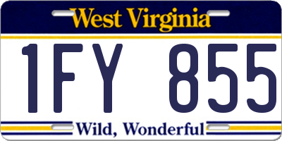 WV license plate 1FY855