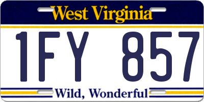 WV license plate 1FY857