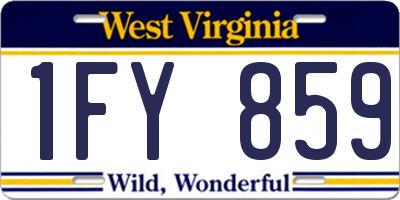 WV license plate 1FY859