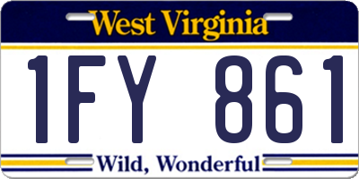 WV license plate 1FY861