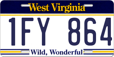 WV license plate 1FY864