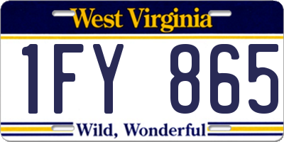 WV license plate 1FY865