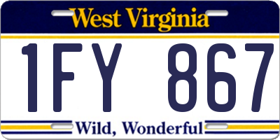 WV license plate 1FY867