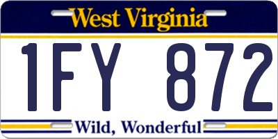 WV license plate 1FY872