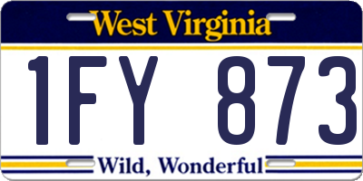WV license plate 1FY873