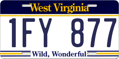 WV license plate 1FY877