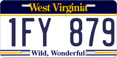 WV license plate 1FY879