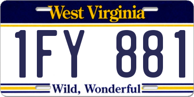 WV license plate 1FY881