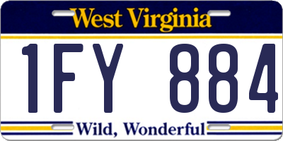 WV license plate 1FY884