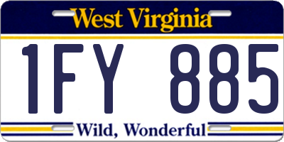 WV license plate 1FY885