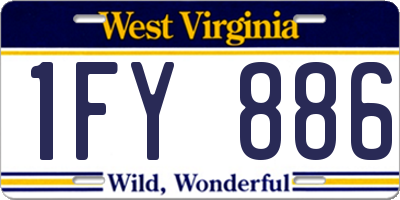 WV license plate 1FY886