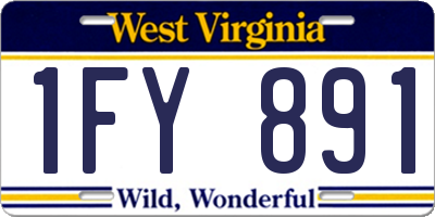 WV license plate 1FY891