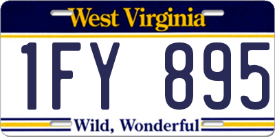 WV license plate 1FY895