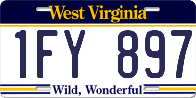 WV license plate 1FY897